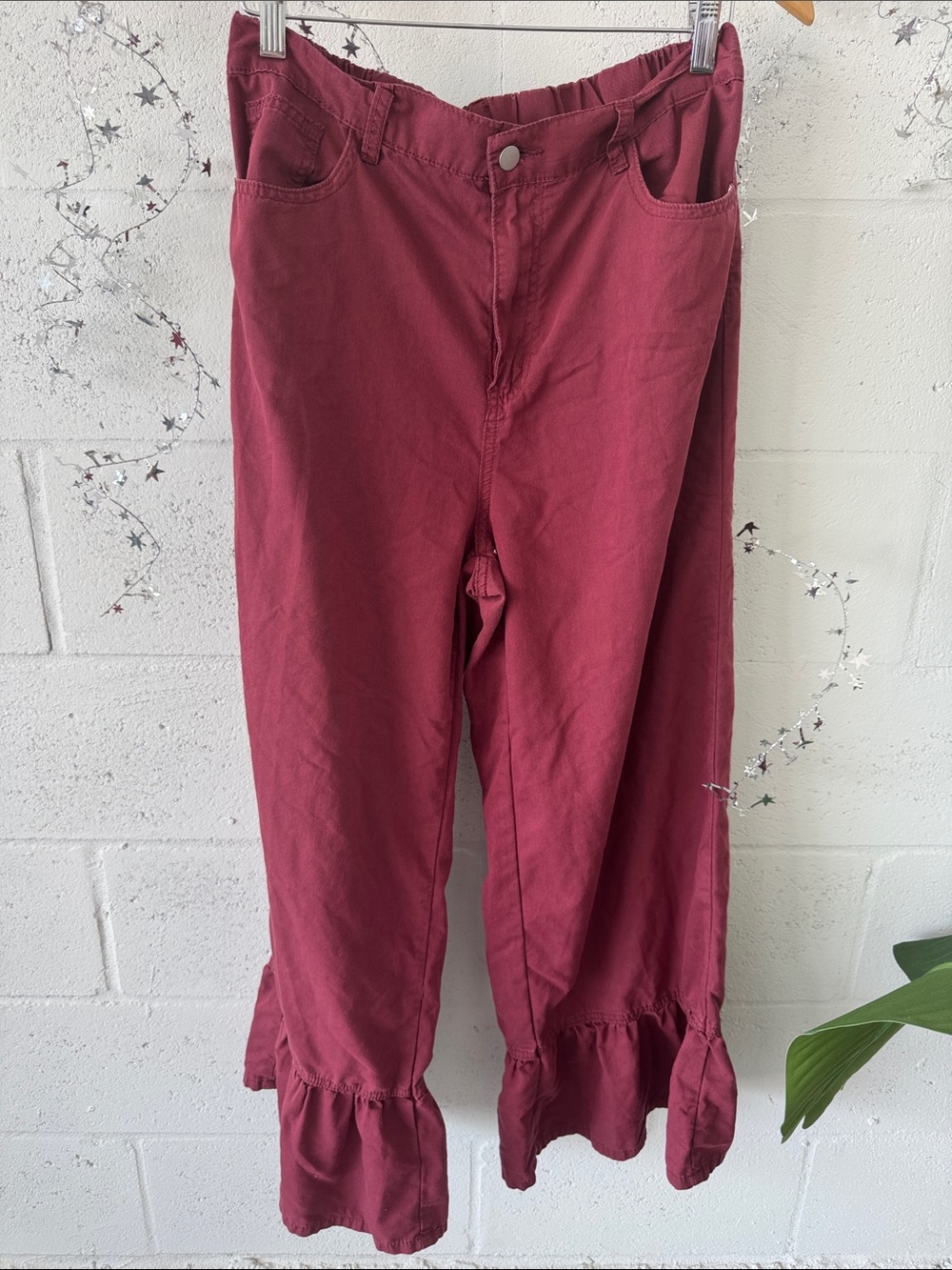 Bloomer pants with flutter hem detail